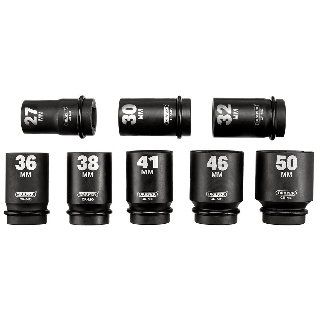 Draper Draper HI-TORQ 1" Metric Deep Impact Socket 8 Piece Set 20210