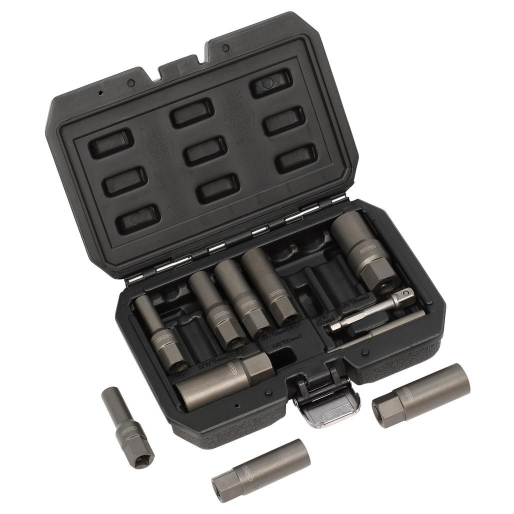 Draper Spiral Type Deep Bolt Extractor Set, 3/8" Sq. Dr. (11 Piece) 28197