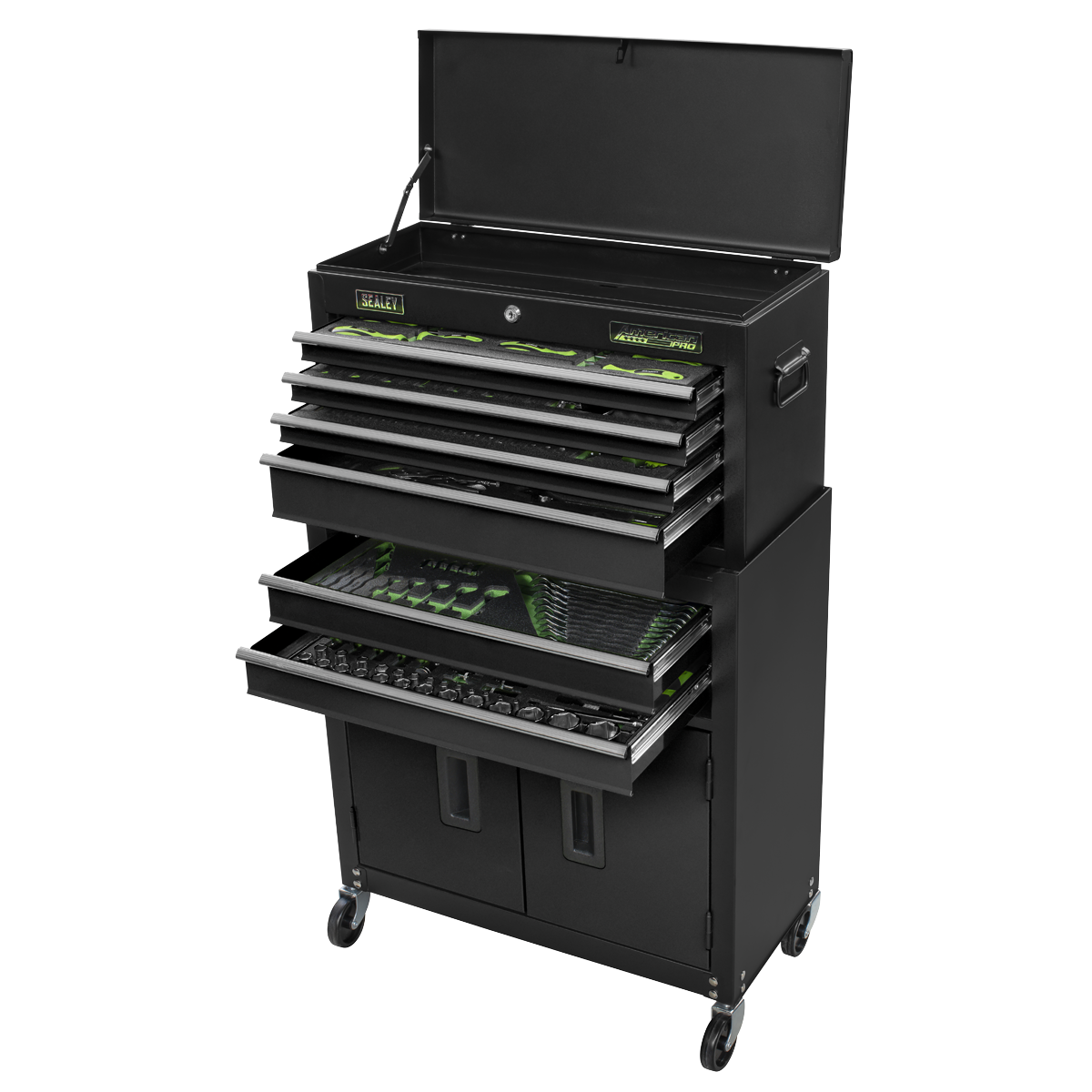 Sealey Topchest & Rollcab Combination 6 Drawer with 247pc Tool Kit S01267