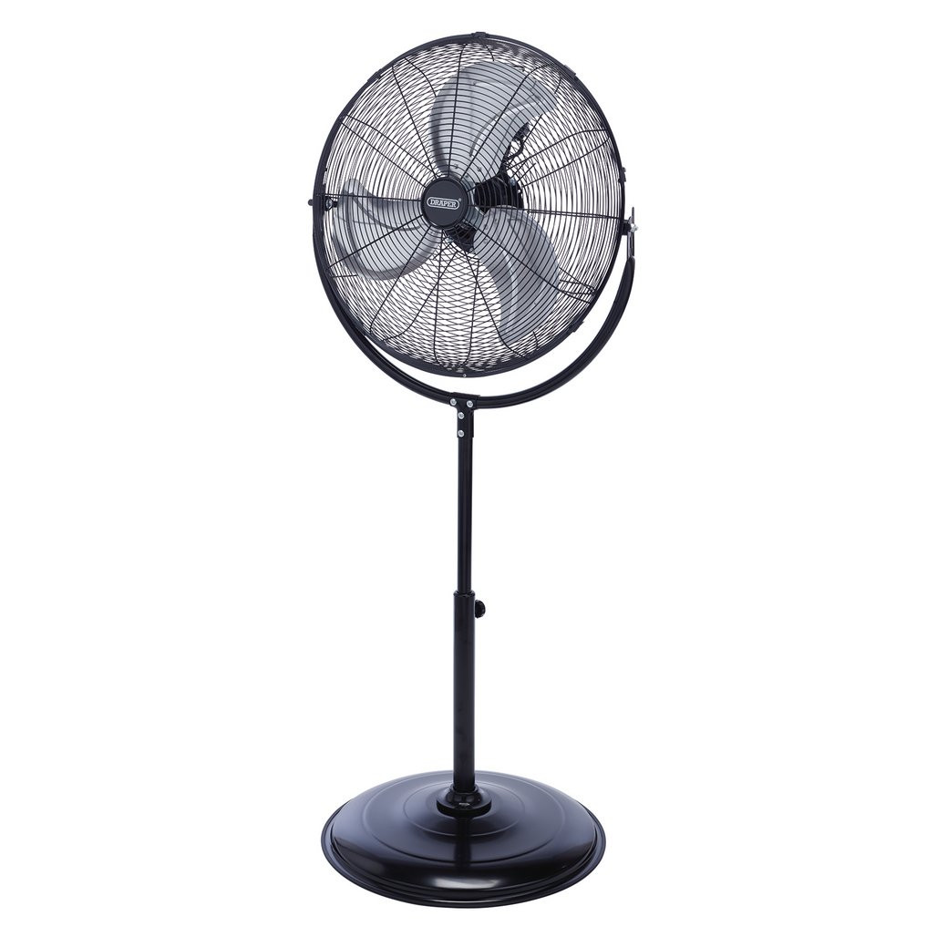 Draper 230V High Velocity Pedestal Fan, 20"/500mm, 120W 70430