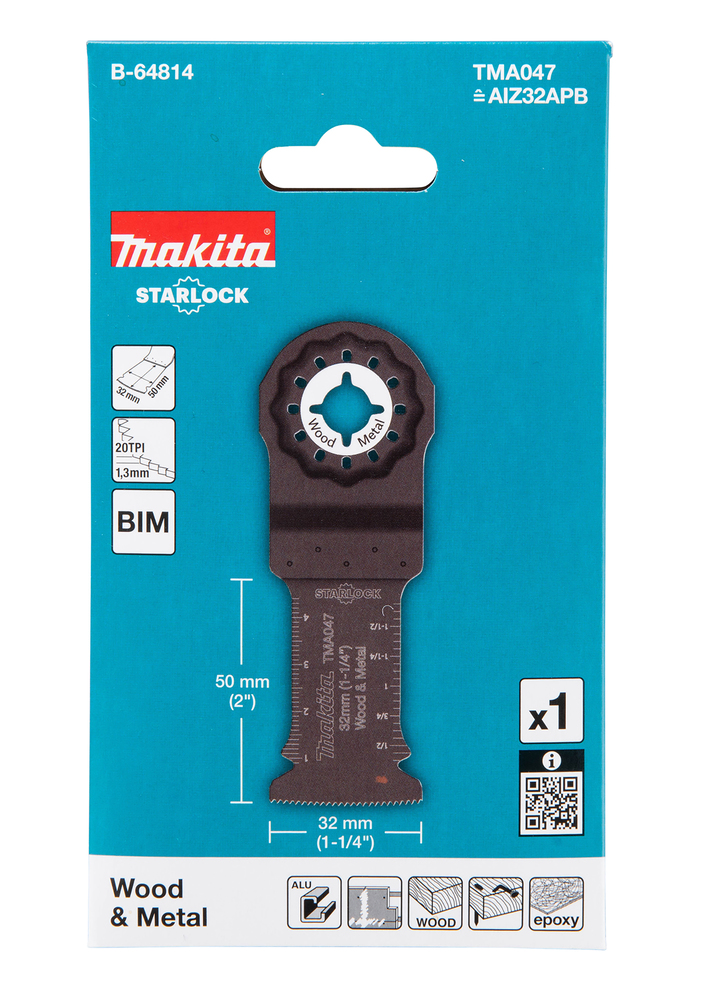 Makita 32mm Multi Tool Starlock Plunge Cut Blade B-64814