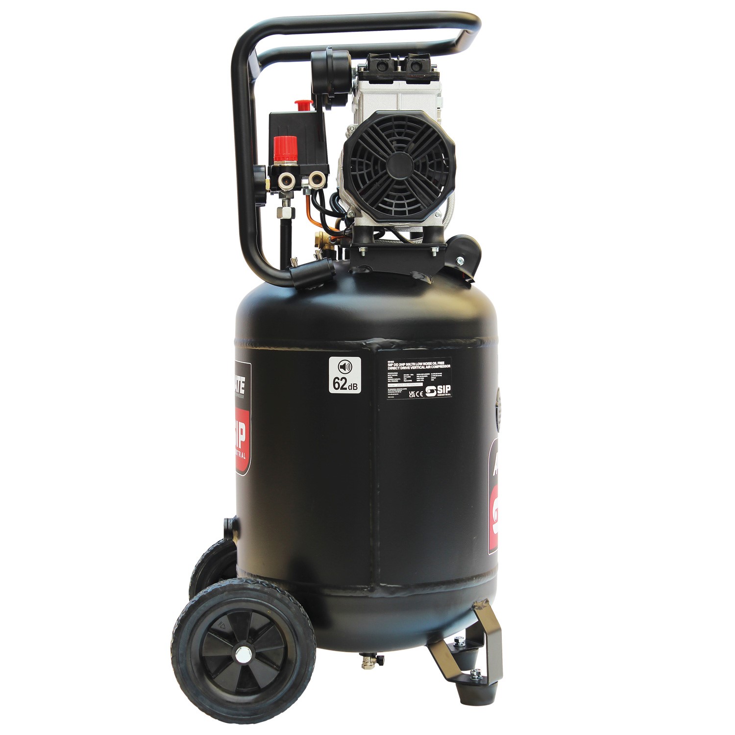 SIP DD 2hp 50ltr Low Noise Oil-Free Vertical Direct Drive Compressor 05483