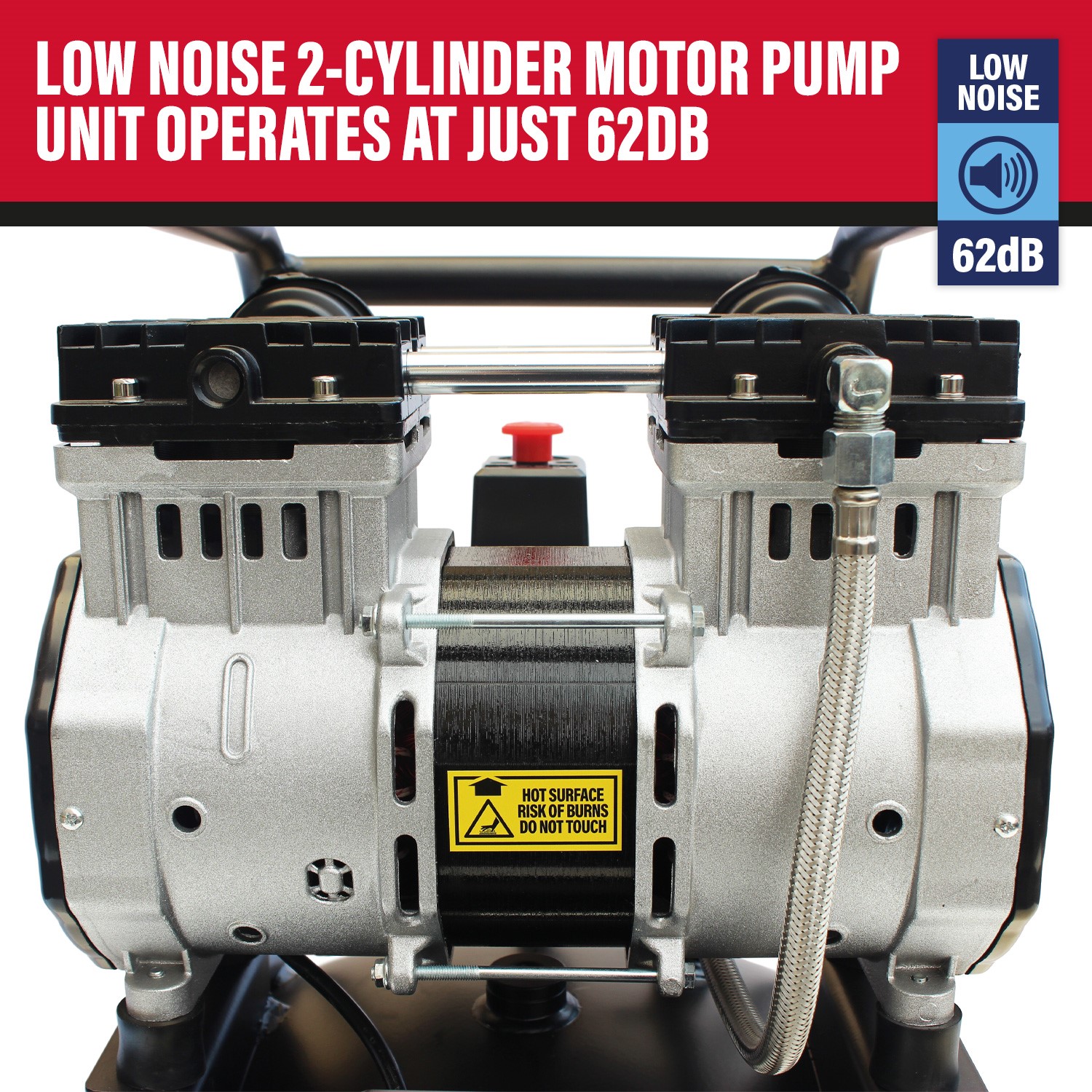 SIP DD 2hp 50ltr Low Noise Oil-Free Vertical Direct Drive Compressor 05483