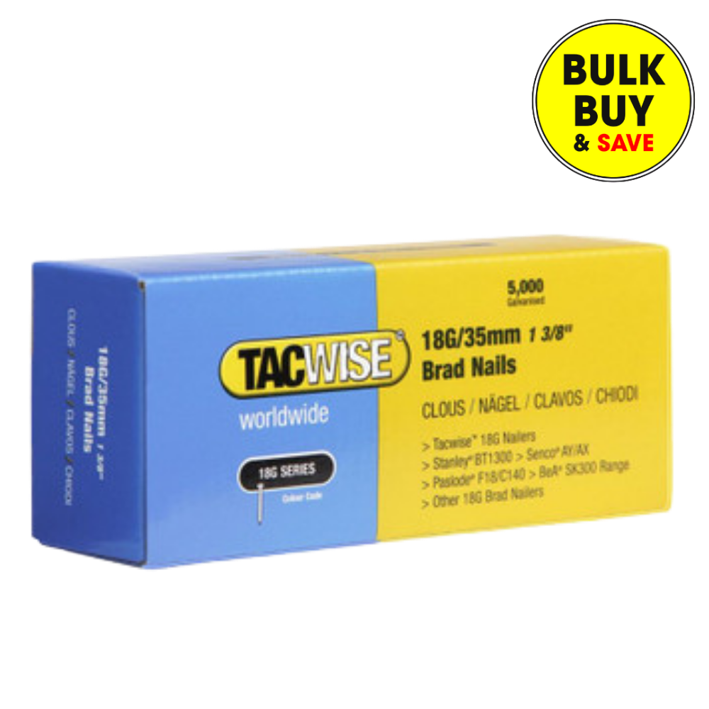 Tacwise 18G/35mm Galvanised Brad Nails, Pack of 5000 0399