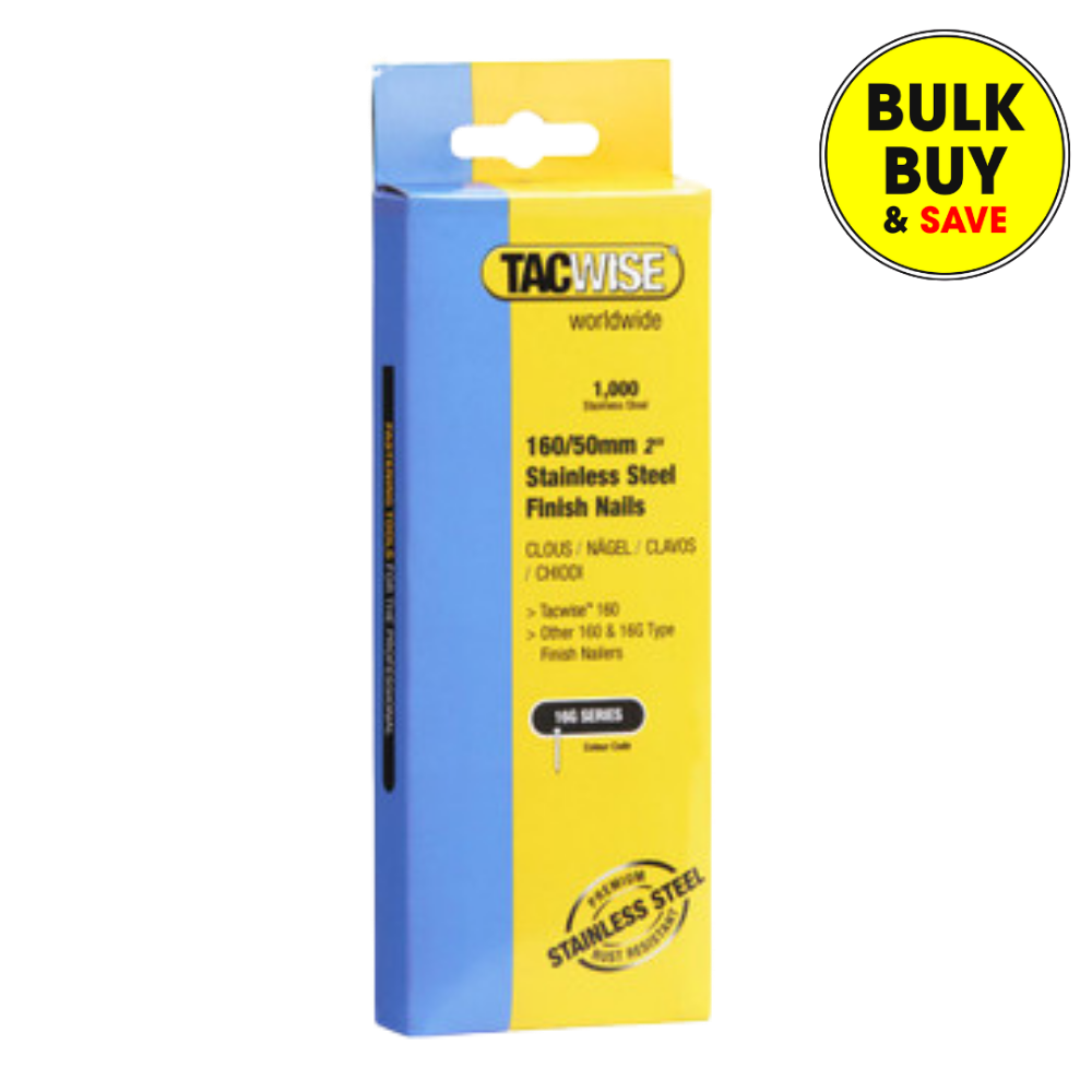 Tacwise 16G/50mm Stainless Steel Brad Nails, Pack of 1000 1098
