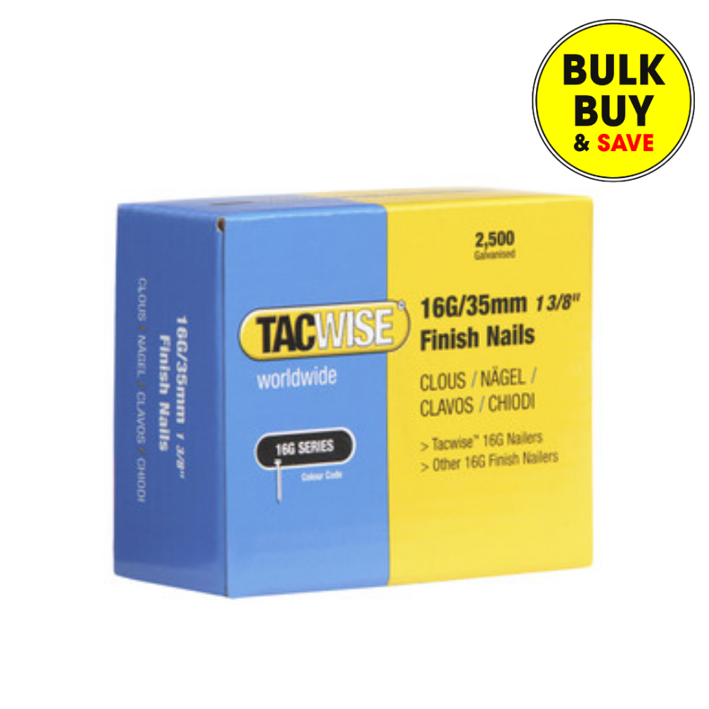 Tacwise 16G/35mm Galvanised Finish Nails, Pack of 2500 0295