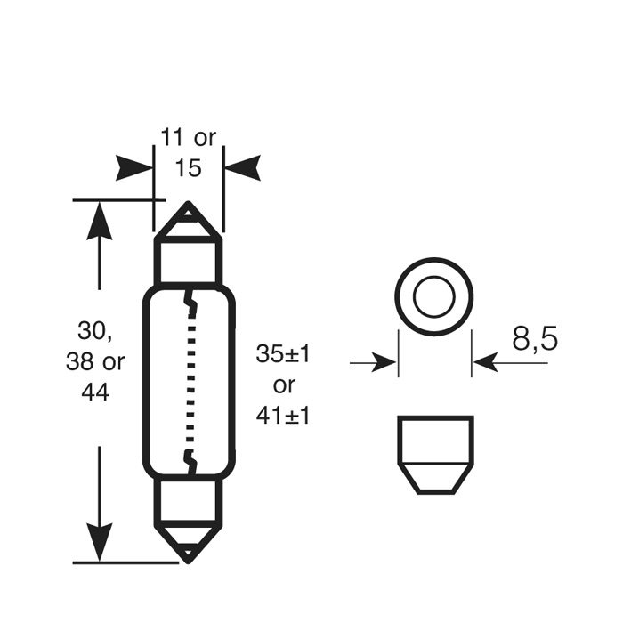Replacement Interior light bulb for car and also number plate light