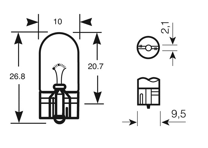 Replacement side and tail light bulbs