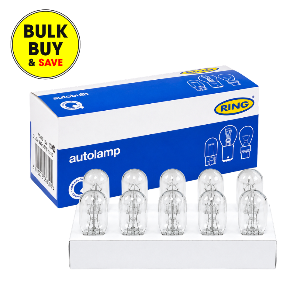 Ring 12v W21/5W  large Capless Brake & Tail Bulb (Pack of 10) R580