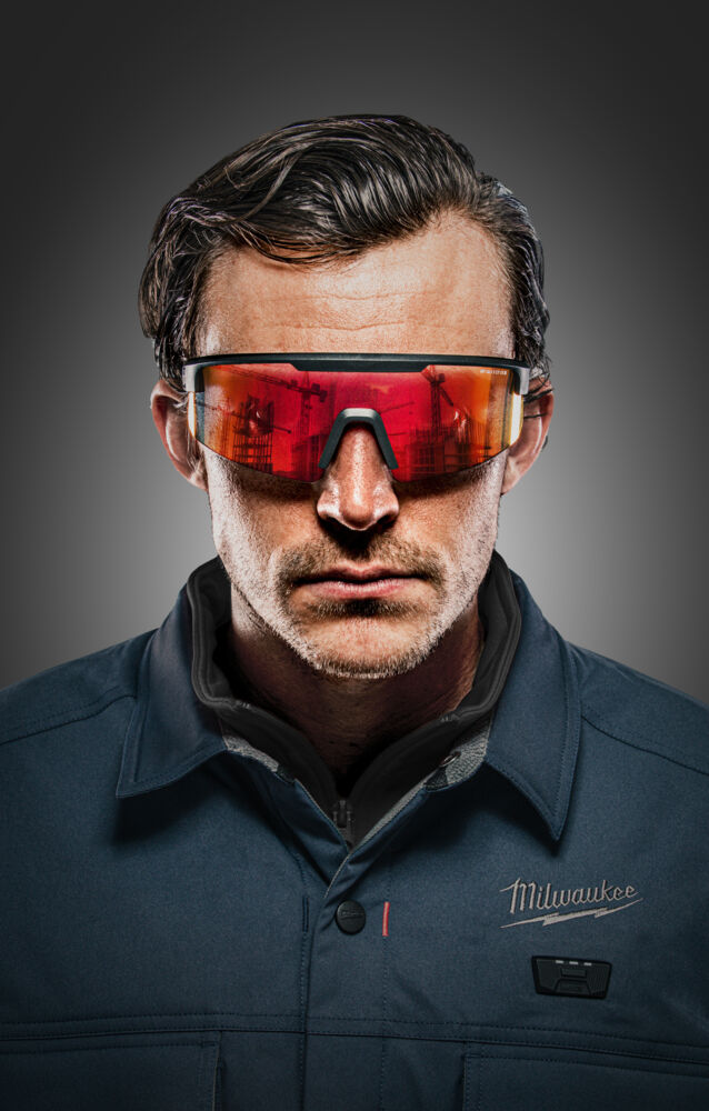 Milwaukee Sunburst Mirror Large Format Safety Glasses 4932500723