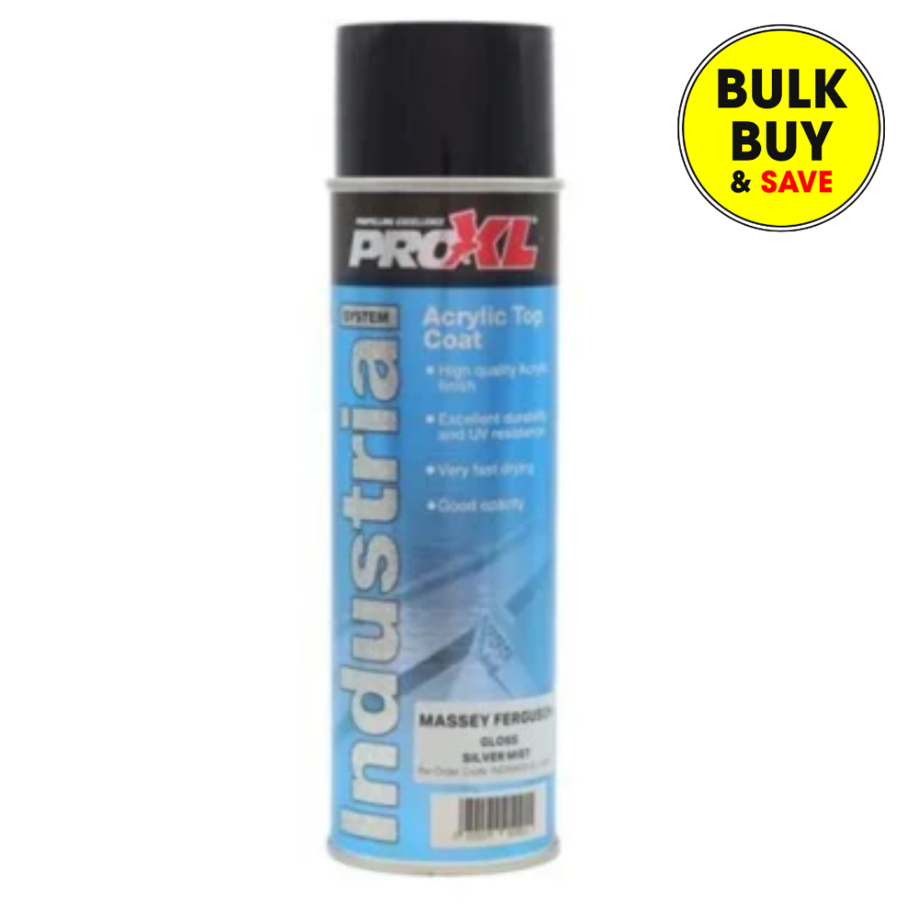 Pro Xl  Massey Ferguson Silver Mist Acrylic Top Coat 500ml Aerosol
