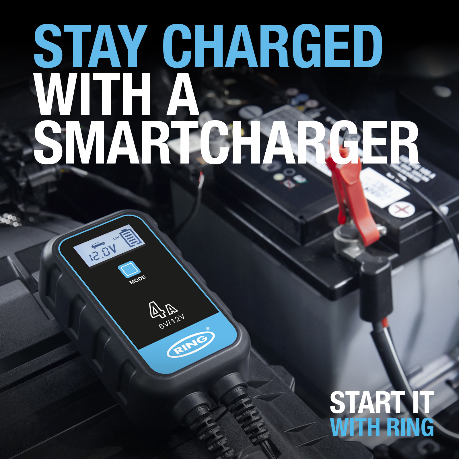 Ring car battery charger