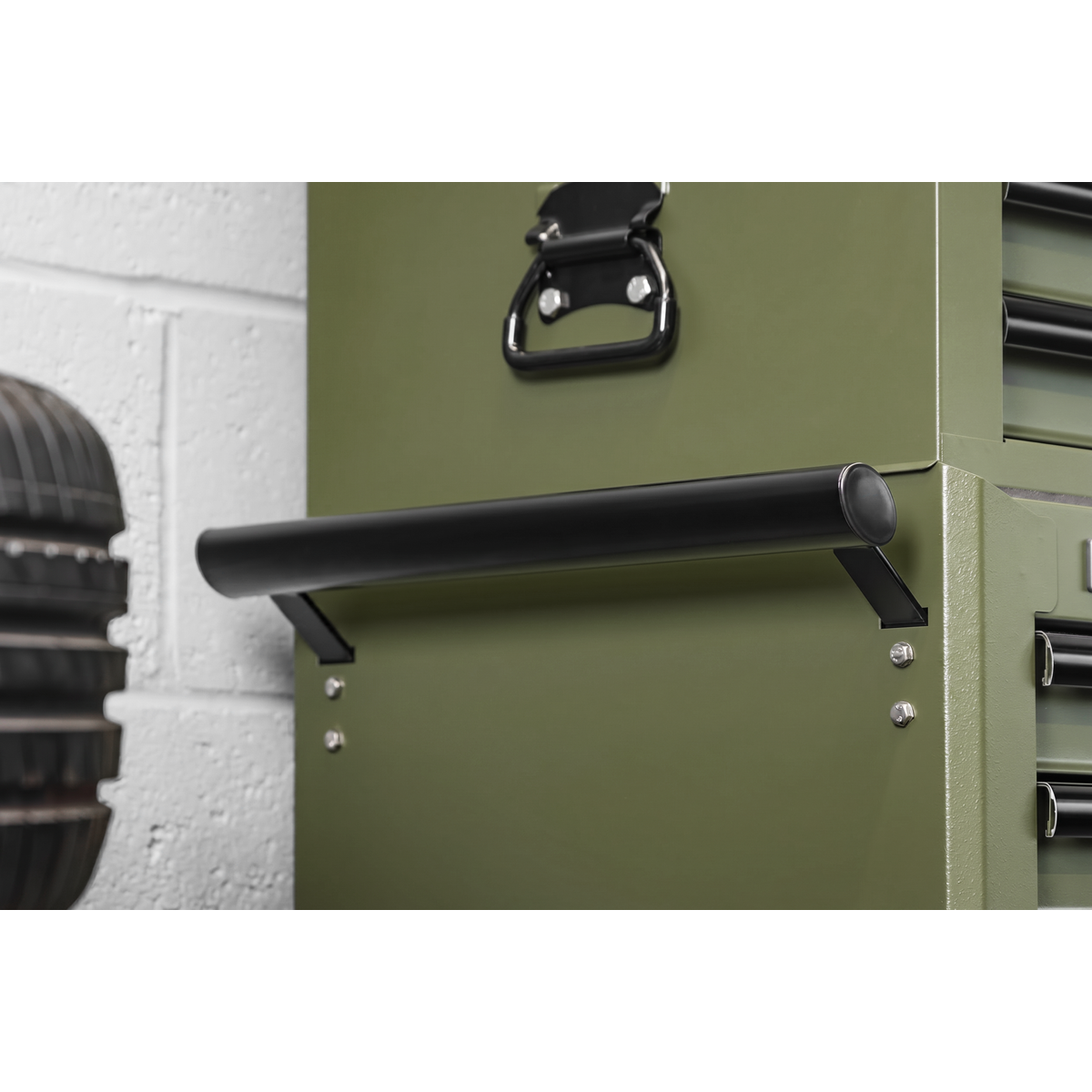 Sealey Superline PRO Topchest, Mid-Box Tool Chest & Rollcab Combination 14 Drawer - Khaki APSTACKTK