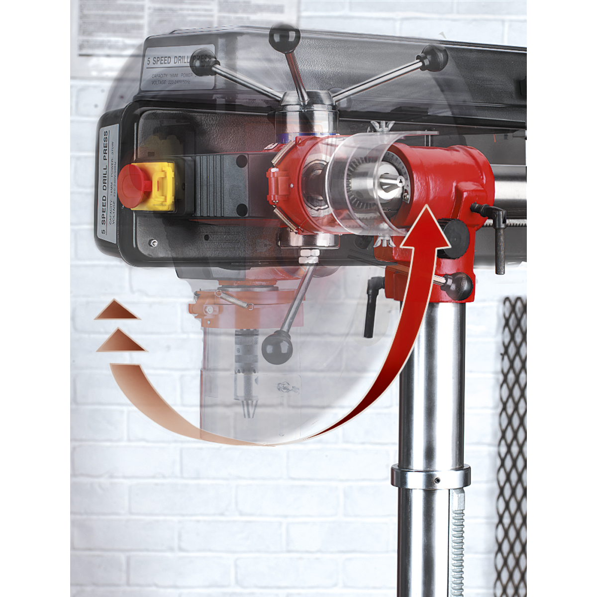 Sealey Floor Standing Radial Pillar Drill 5-Speed 550W/230V GDM1630FR