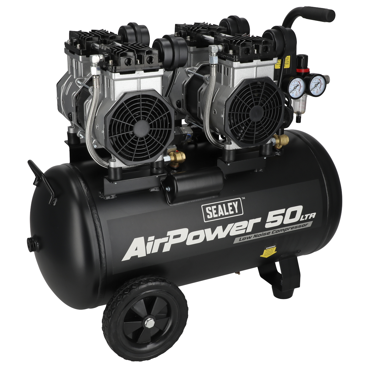 Sealey 50L Low Noise Oil Free Direct Drive Air Compressor 2 x 2hp SAC5001S