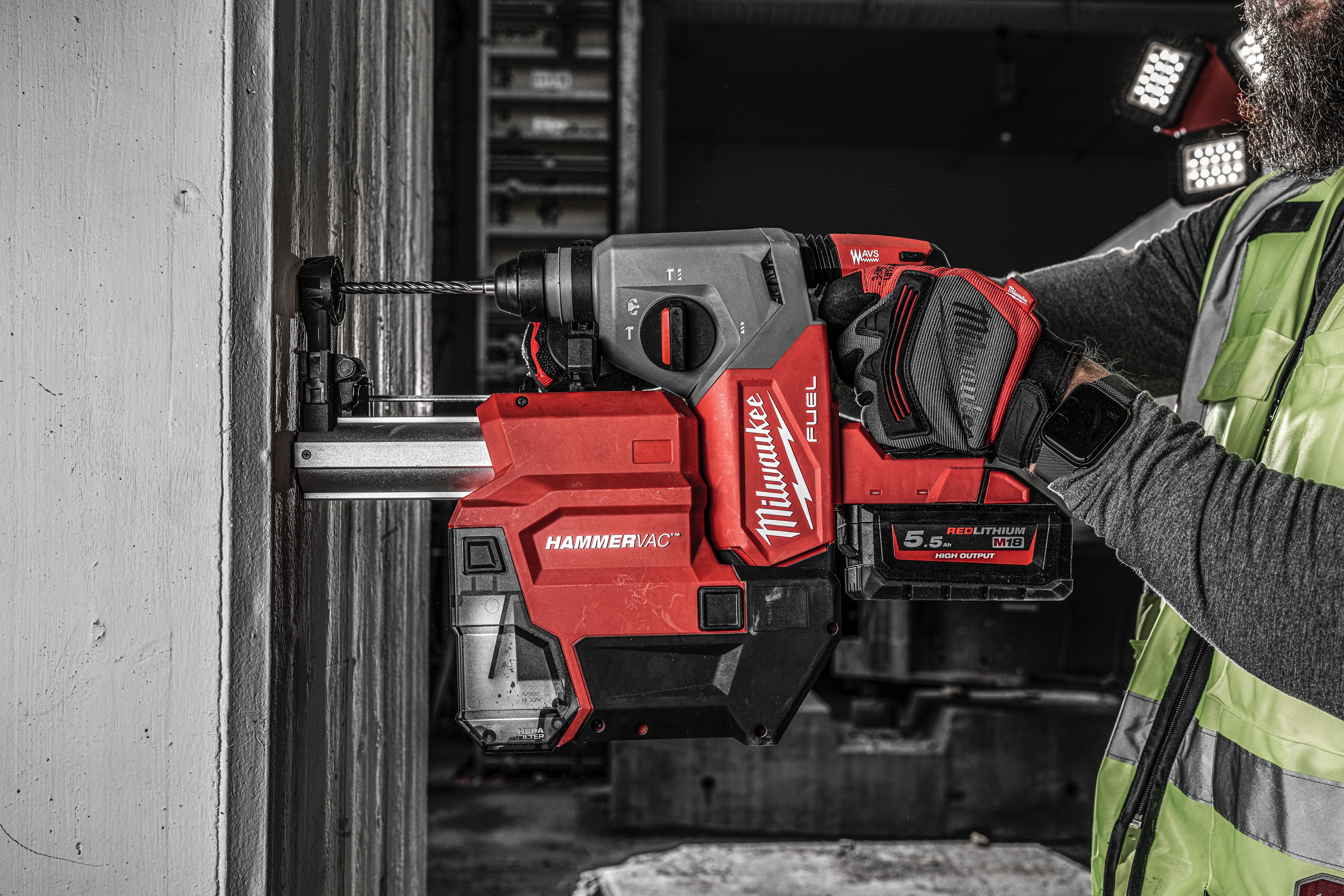 dust extractor for Milwaukee M18 FH, M18 FHX, M18 ONEFH and M18 ONEFHX hammer drills