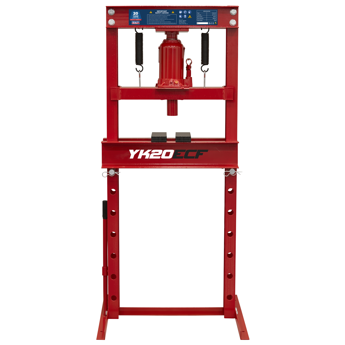 Sealey hydraulic 20 ton press with adjustable table and installing bushings, bearings, ball joints, universal joints, pulleys and gears