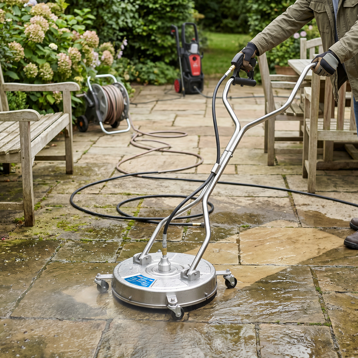 Surface cleaner with ergonomic twin handles provide enhanced grip and manoeuvrability