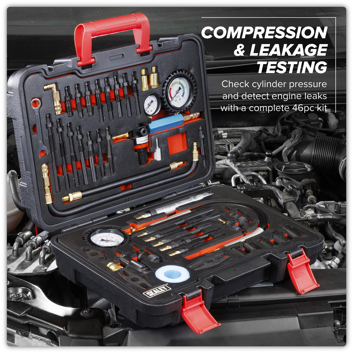 Sealey Diesel/Petrol Master Compression & Leakage Test Kit 46pc VS567