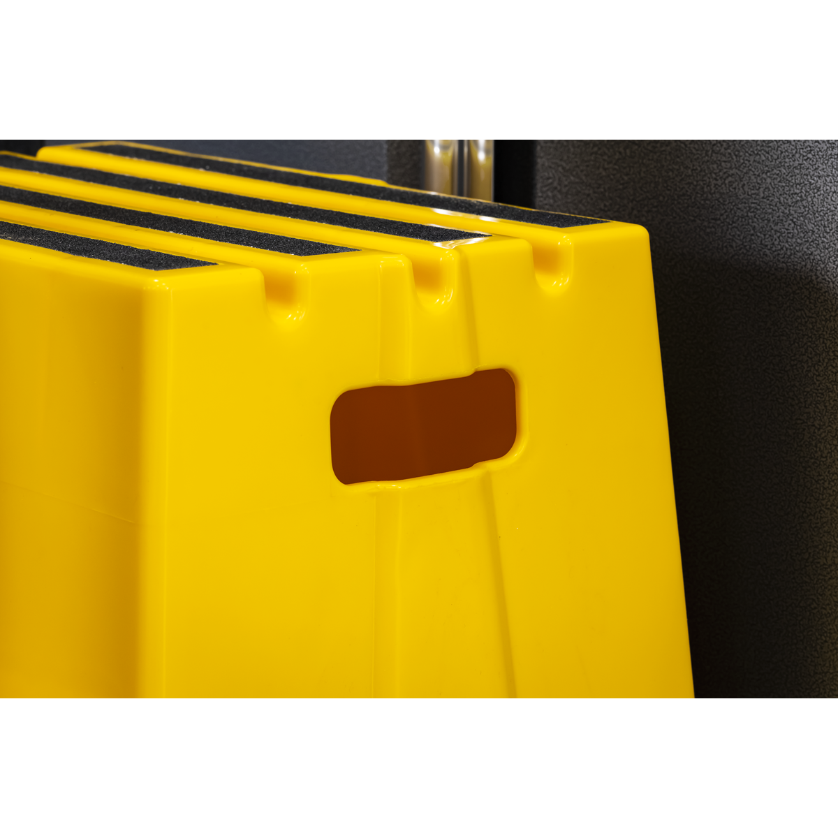 High load yellow warehouse step ladder