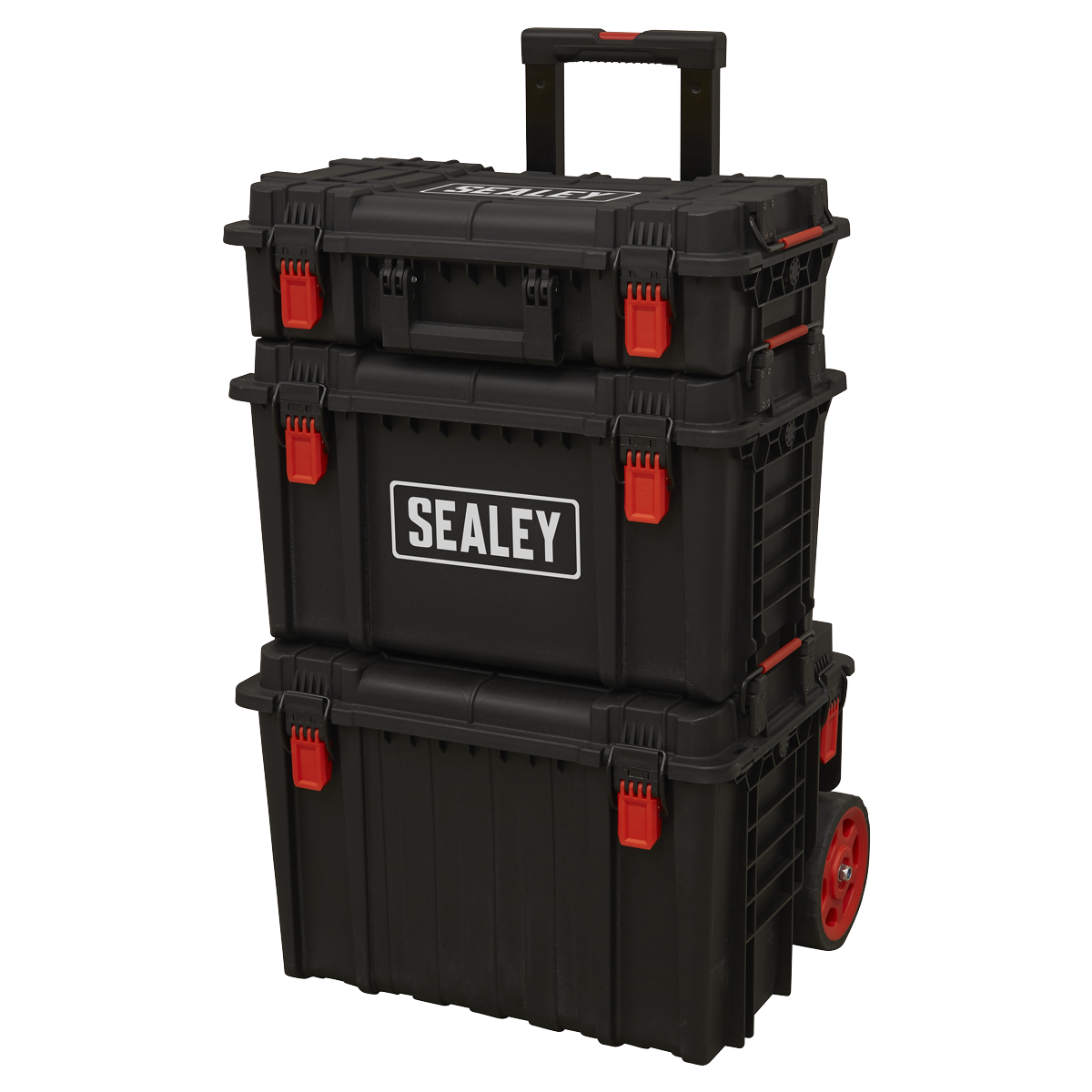 Toolboxes manufactured from shockproof plastic.