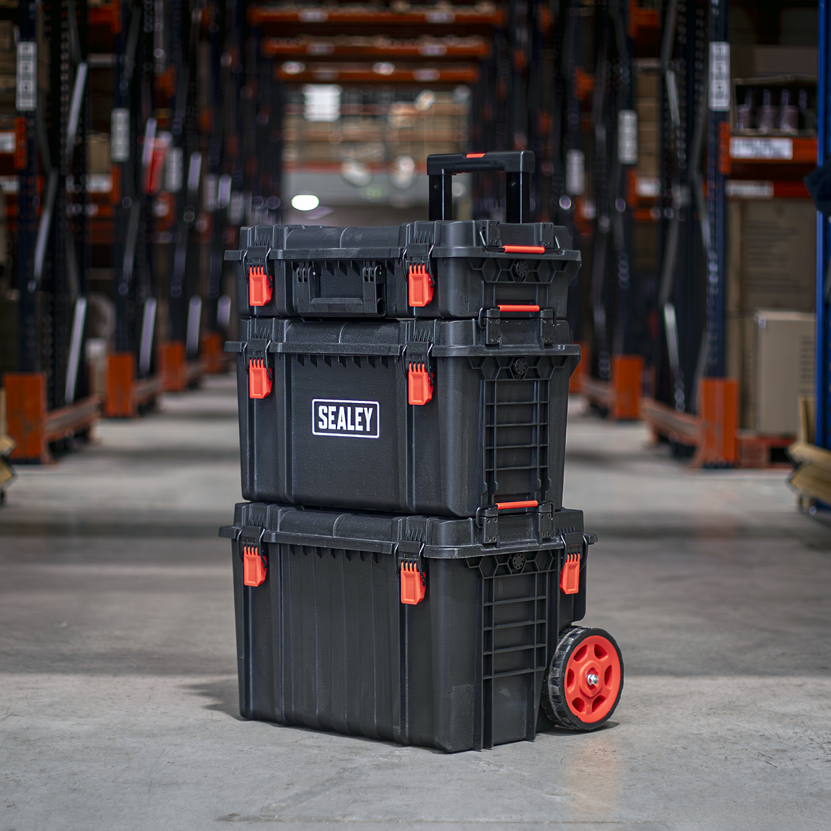 Top two boxes can be stacked in an order to suit your preference and each has its own carry handle.