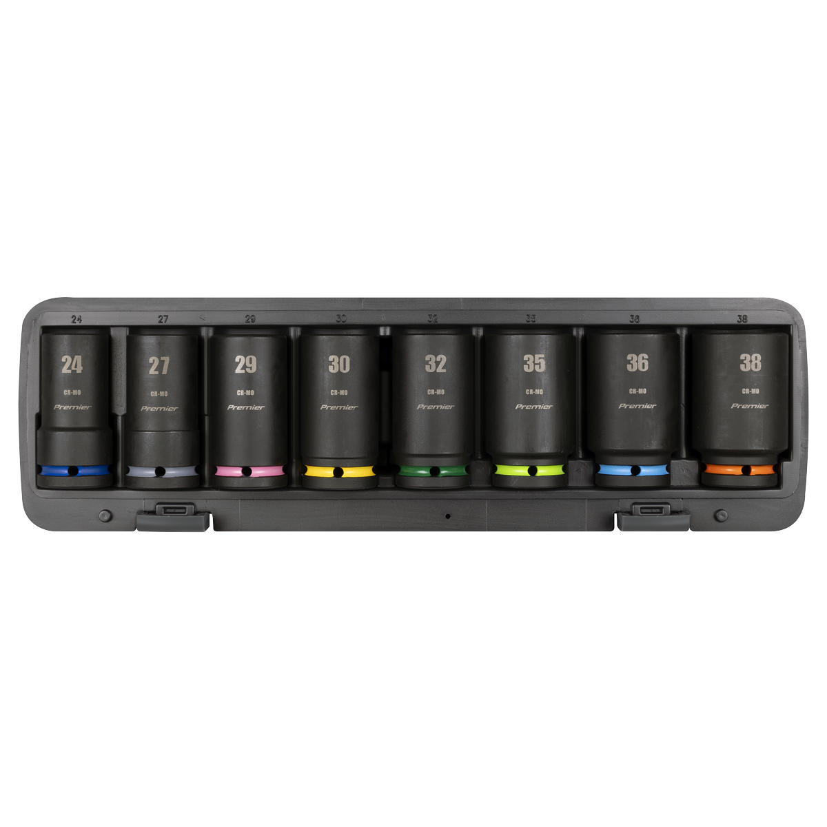 COLOUR-CODED Impact Sockets WITH ENLARGED SOCKET SIZE PRINT