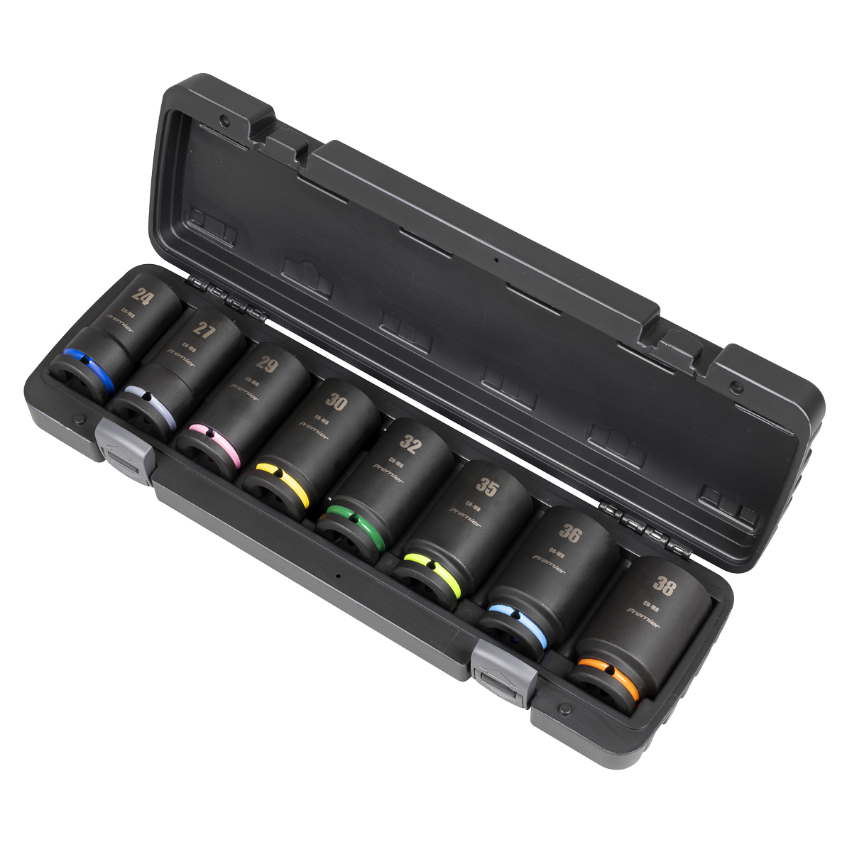 COLOUR-CODED Impact Sockets WITH ENLARGED SOCKET SIZE PRINT
