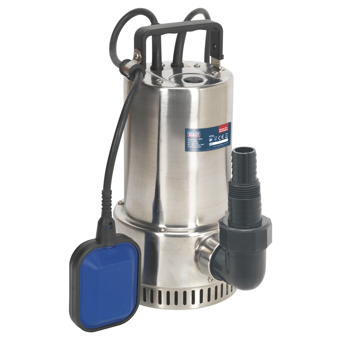 Sealey Submersible Stainless Water Pump Automatic 250L/min 230V WPS250A