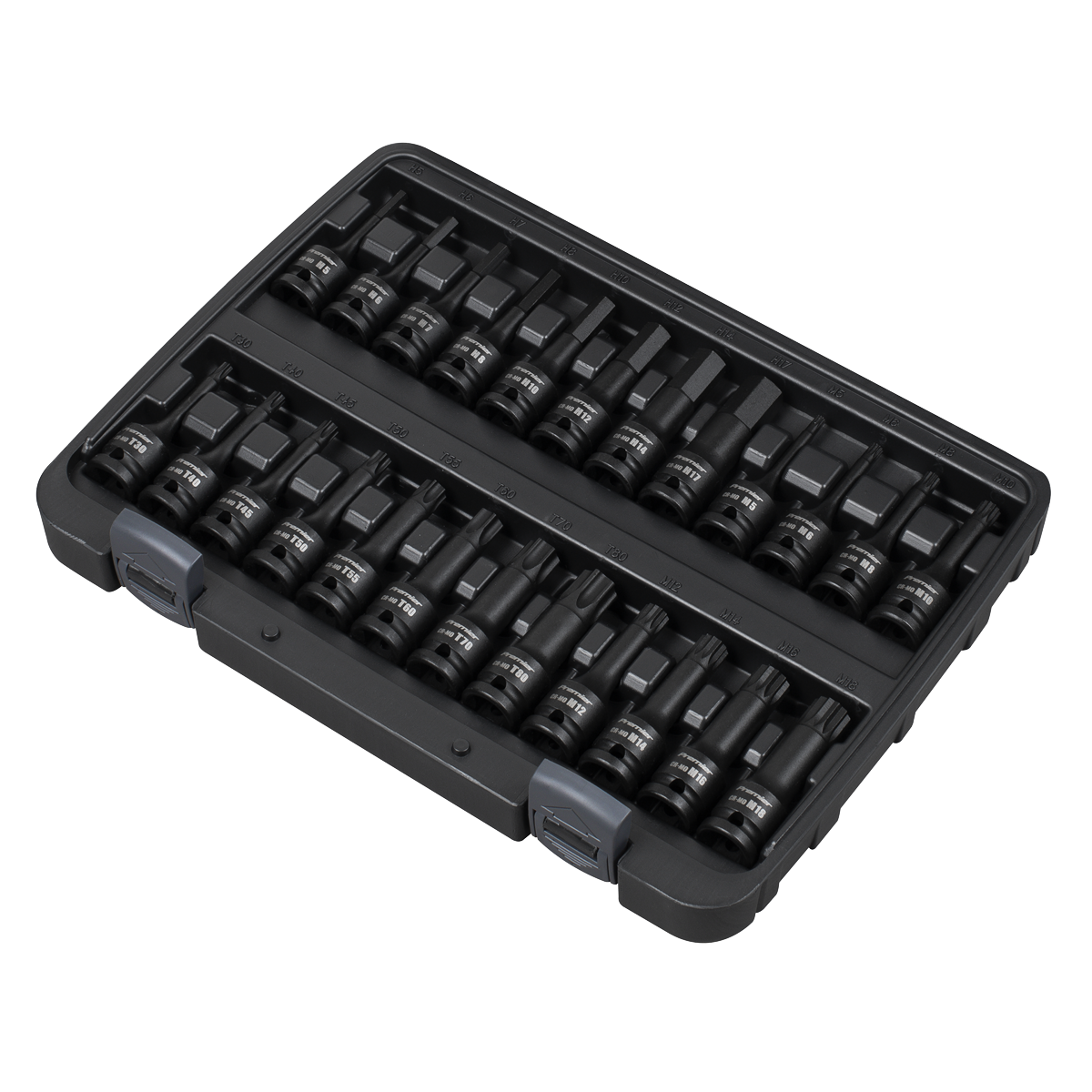 Sealey Premier Hex/TRX-Star*/Spline Impact Socket Bit Set 1/2"Sq Drive 24pc AK56000