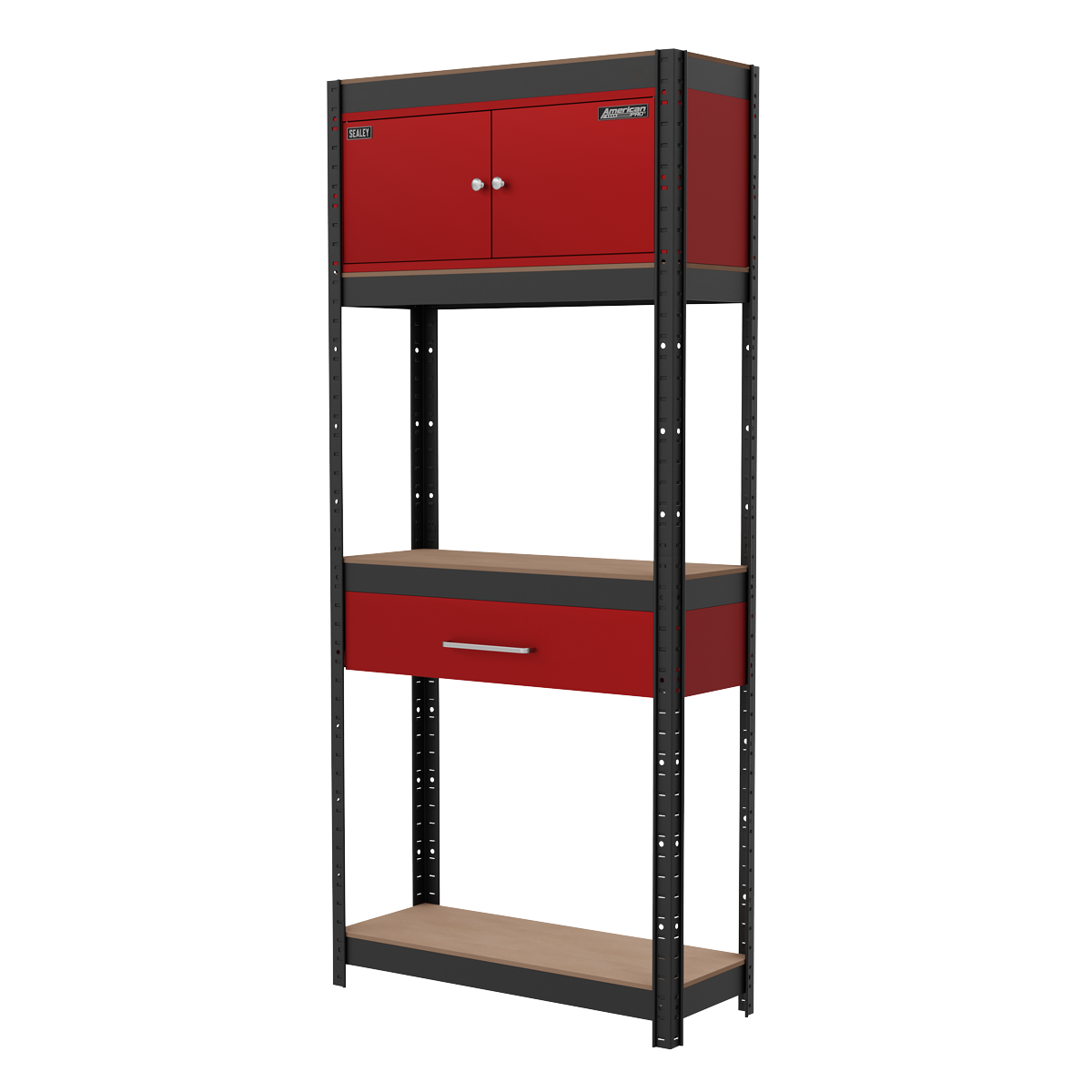 Sealey Shelving Unit 4-Tier with Cupboard & Drawer AP830R