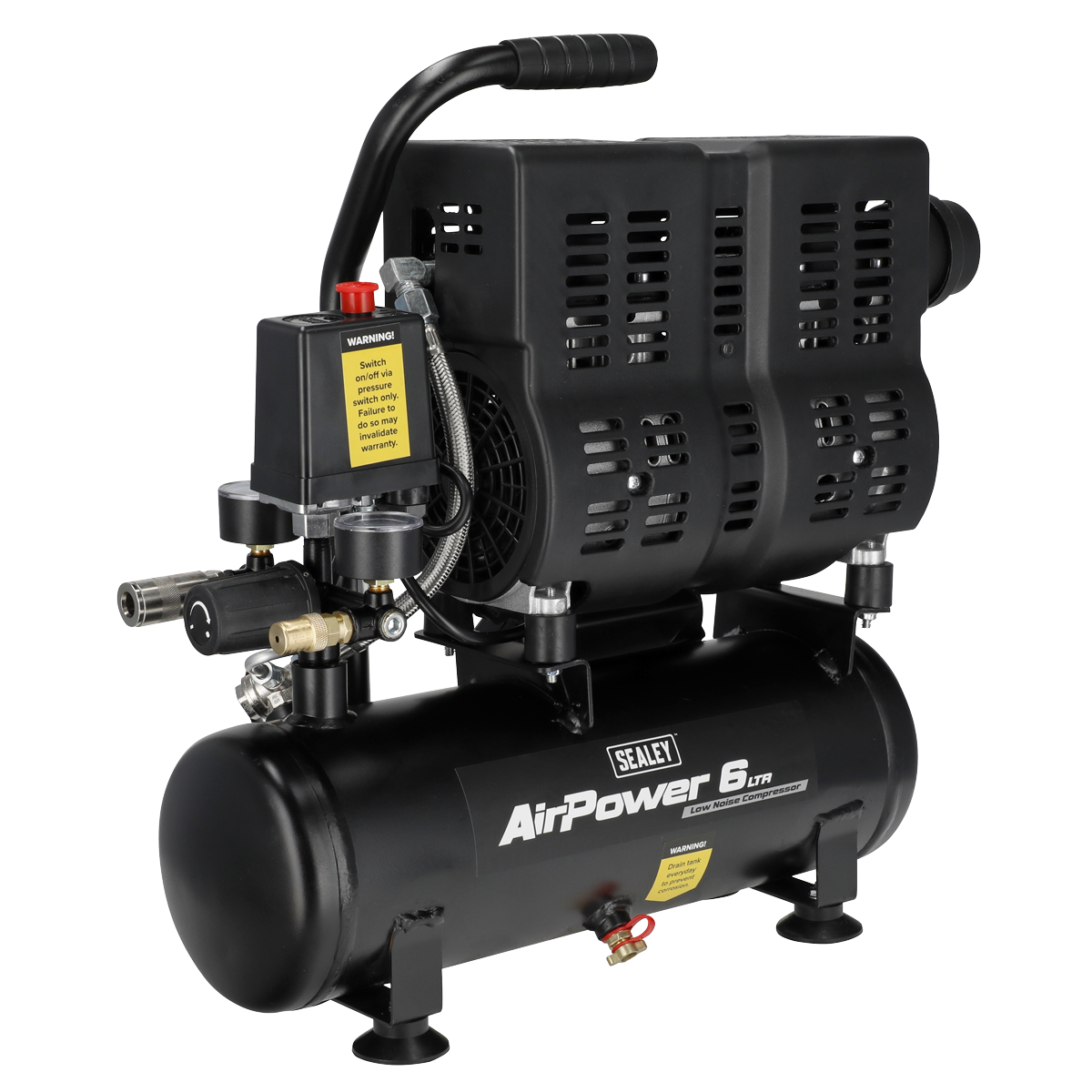 Sealey 6L Oil Free Low Noise Direct Drive Air Compressor 1hp SAC6000S