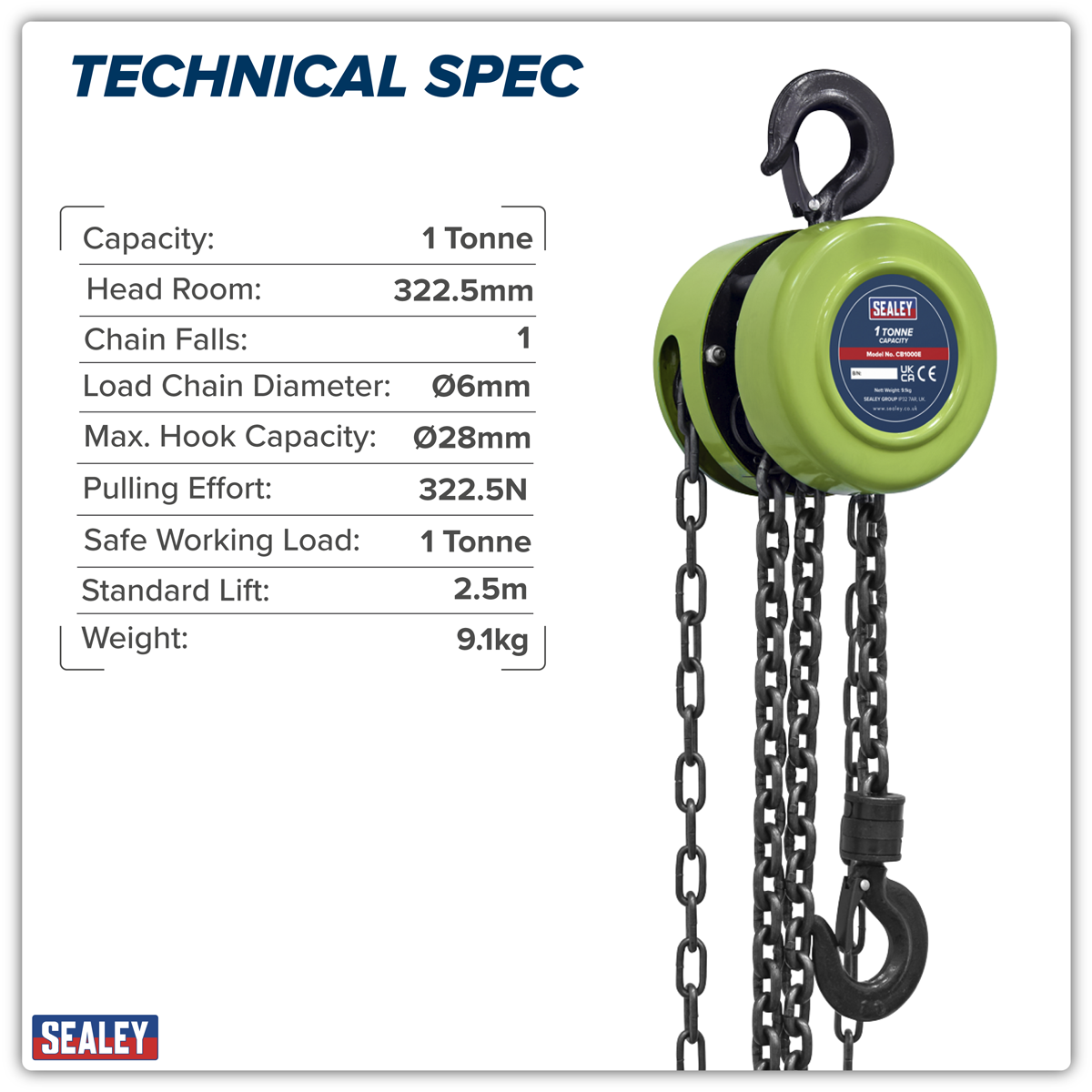 Sealey 1 Tonne Hoist CB1000E