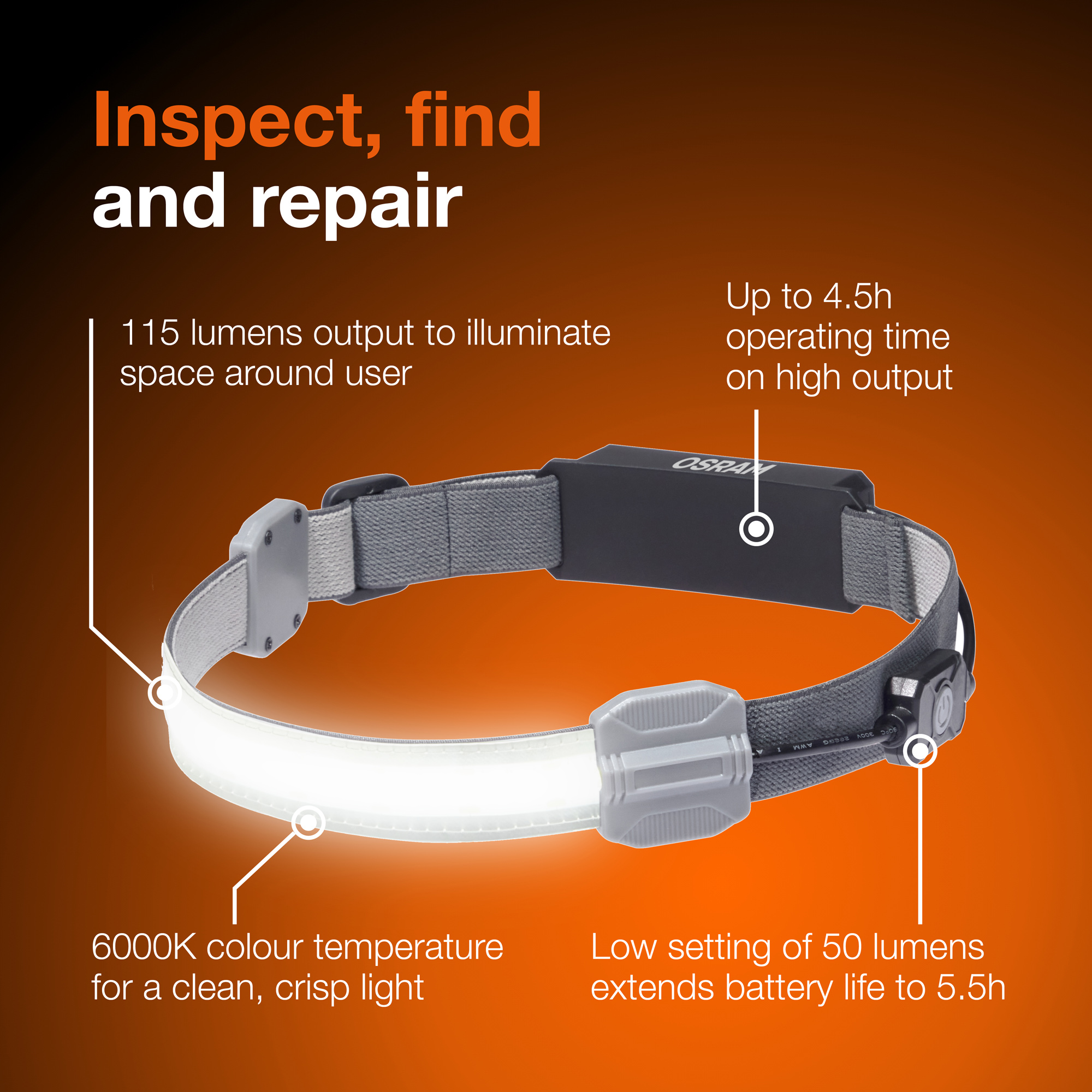 Osram flexible head troch with adjustable head strap