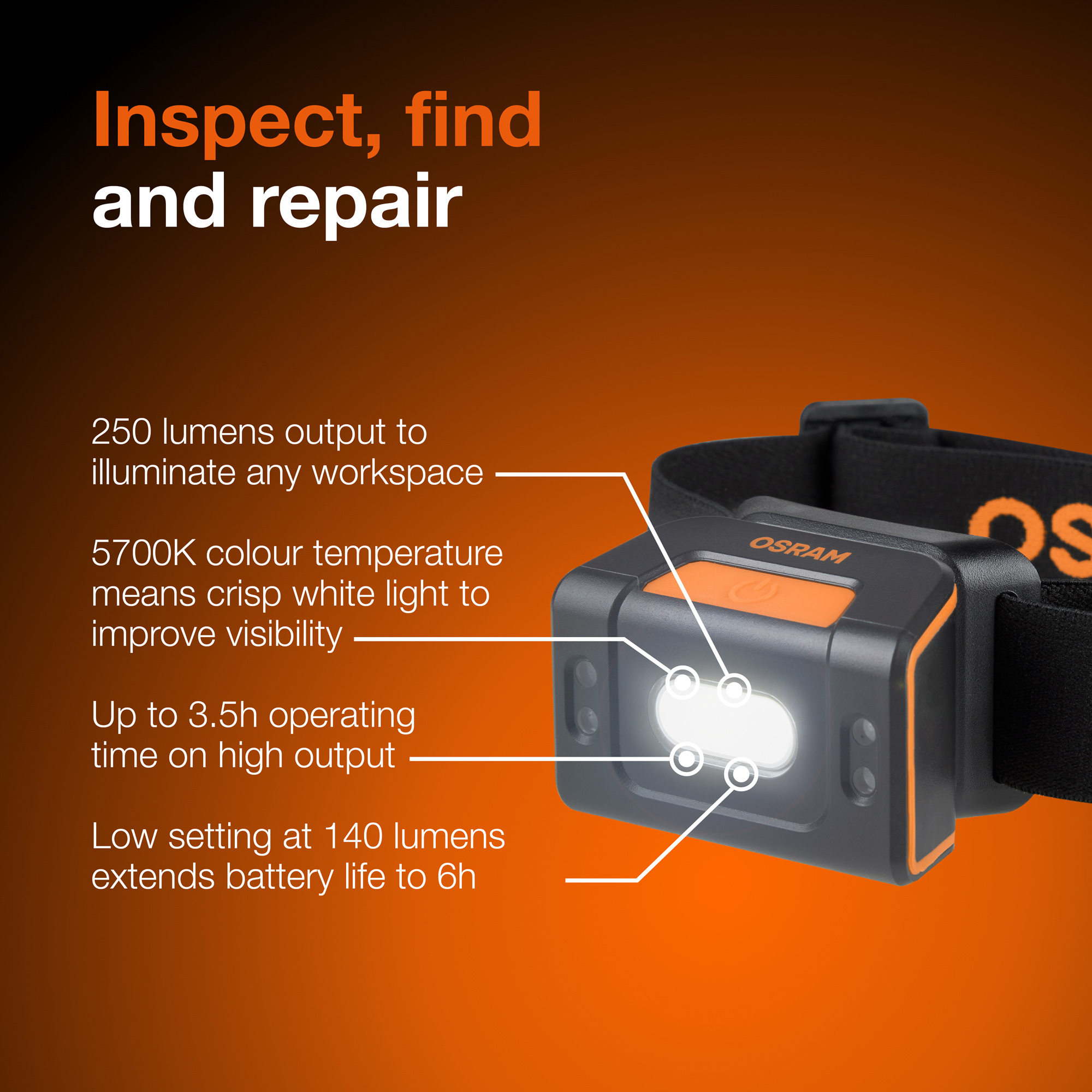 Osram inspection head torch