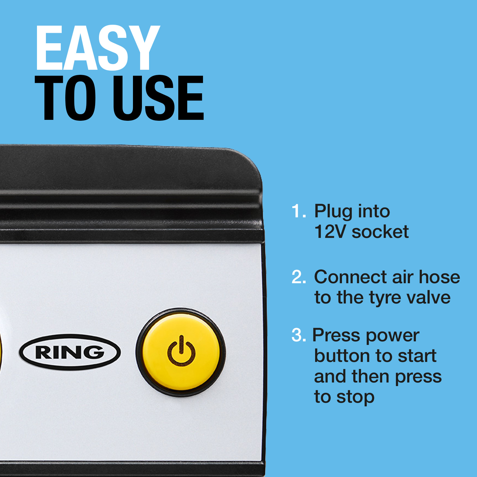 Ring 12v digital tyre inflator