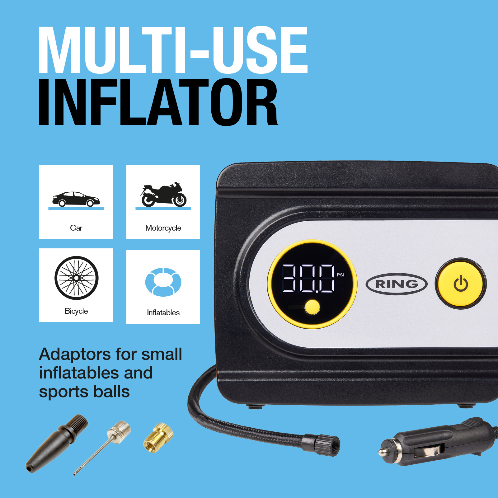 Ring 12v digital tyre inflator