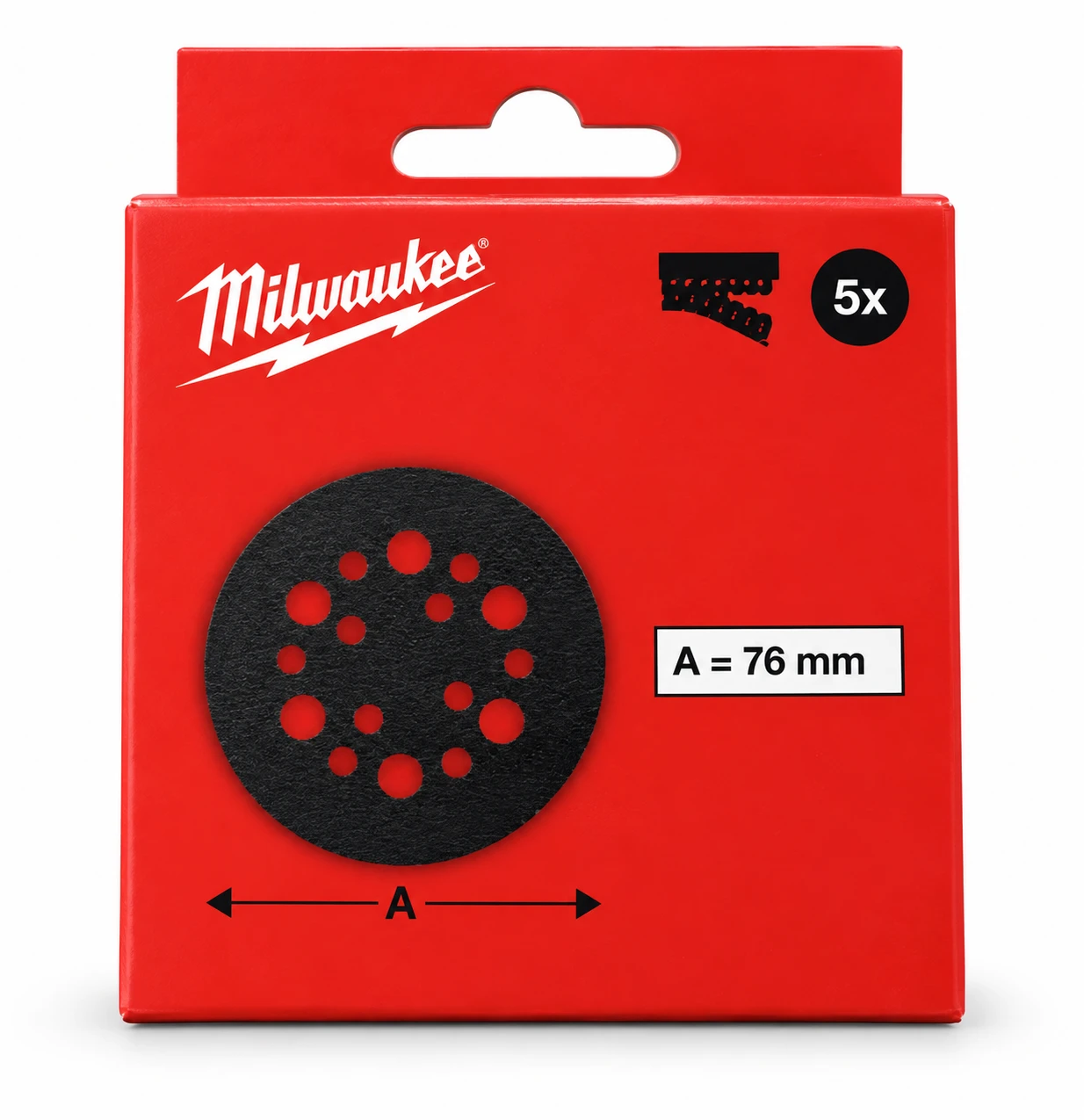 Milwaukee 76mm Pad Savers 5pc 4932499375 in retail card packaging