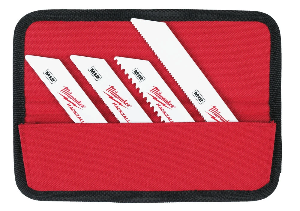 Milwaukee 4-in-1 TORX precision multi-bit screwdriver set displayed in a red storage case on a white background.