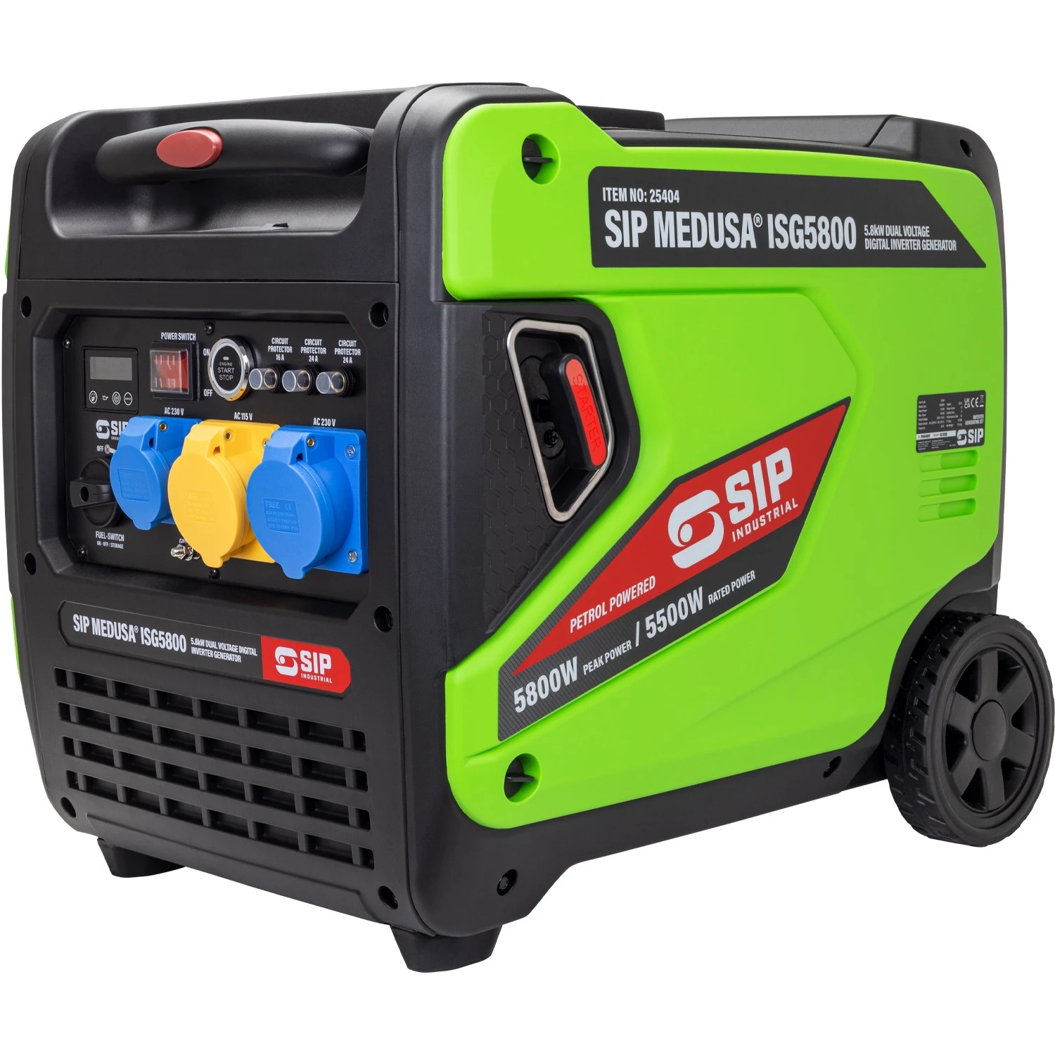 SIP Medusa ISG5800 5.8kW Dual Voltage Digital Inverter Generator - 25404