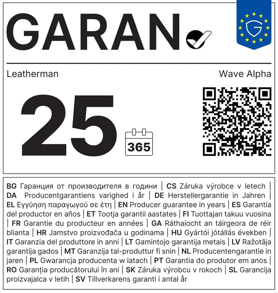 Leatherman 25-year warranty guarantee badge 833338
