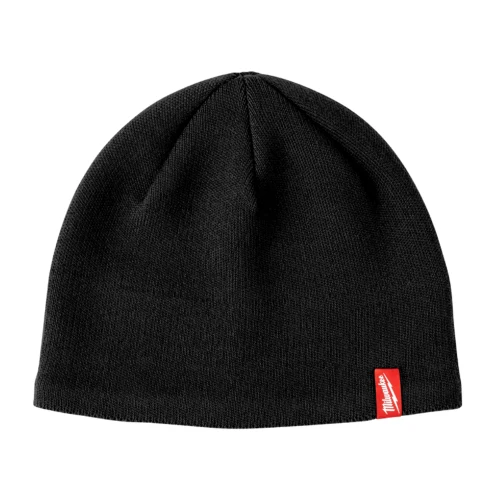 Milwaukee black beanie hat with fleece lining