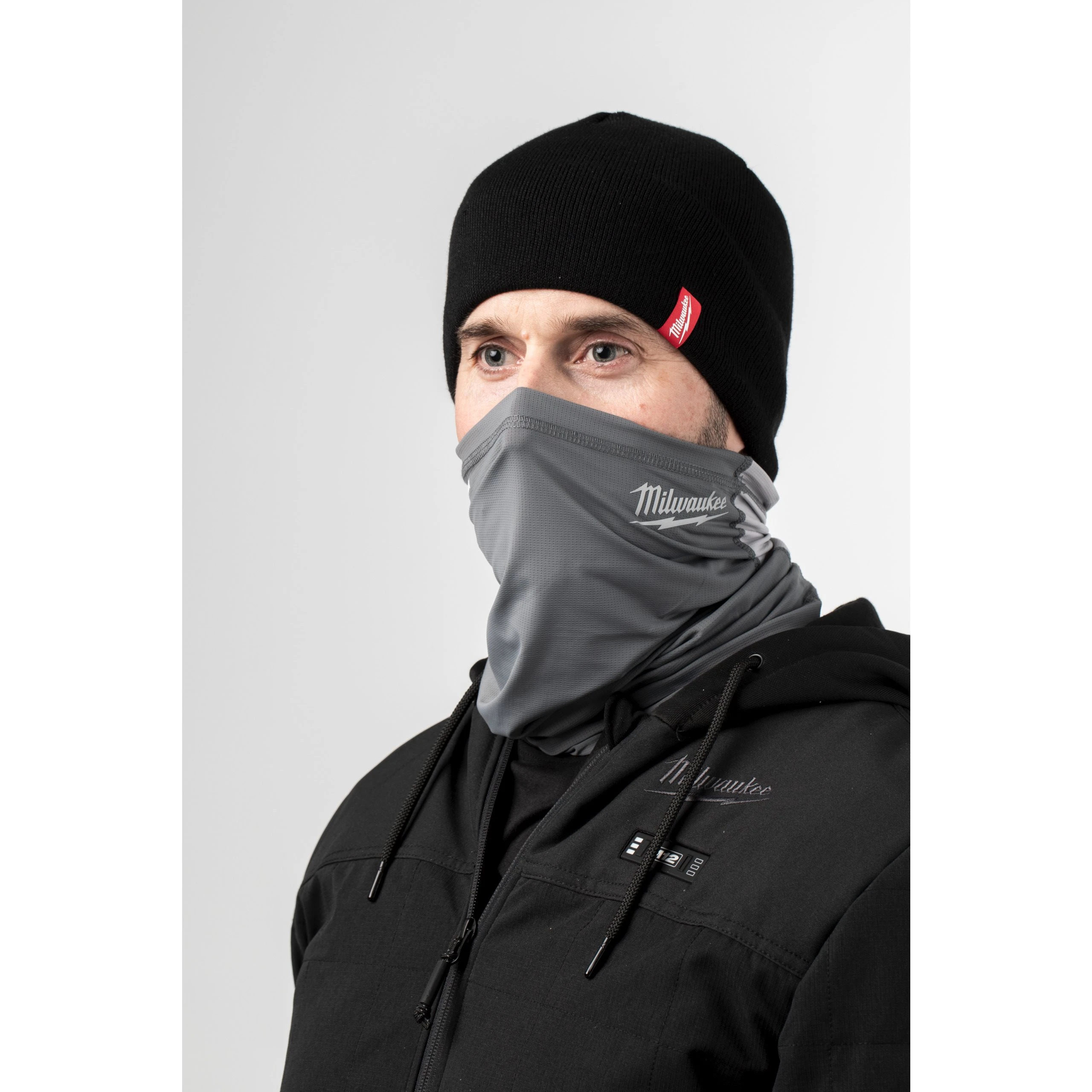 Milwaukee grey WORKSKIN performance neck gaiter face mask