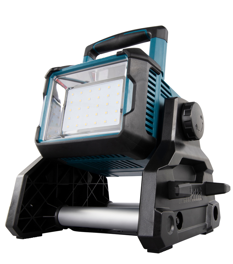 Makita DML811 LED floodlight with adjustable light panel tilted upwards