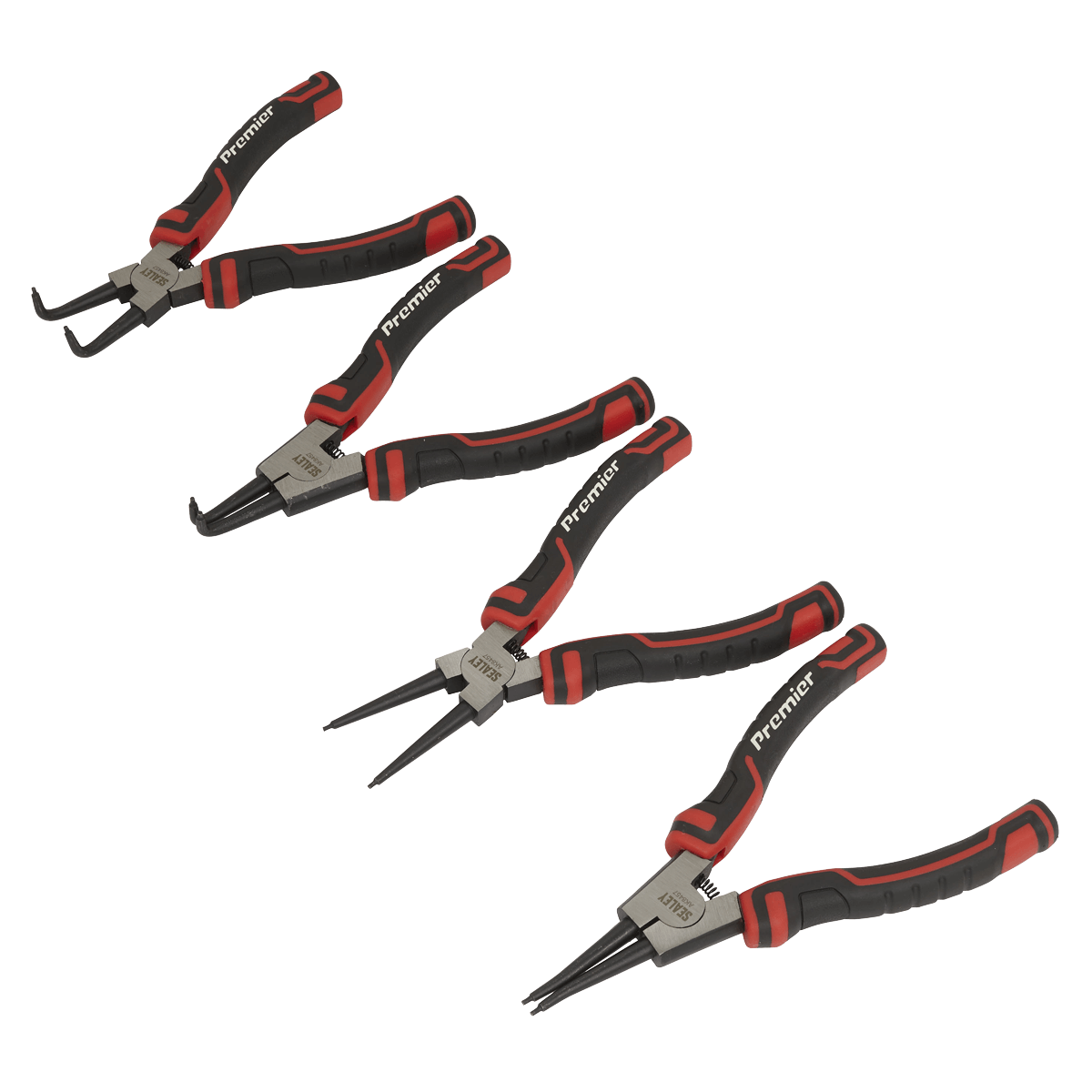 Sealey 4pc 180mm Circlip Pliers Set AK8457 | Manufactured from hardened and tempered Chrome Vanadium steel. | toolforce.ie