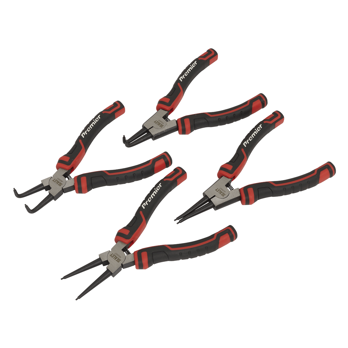 Sealey 4pc 180mm Circlip Pliers Set AK8457 | Manufactured from hardened and tempered Chrome Vanadium steel. | toolforce.ie