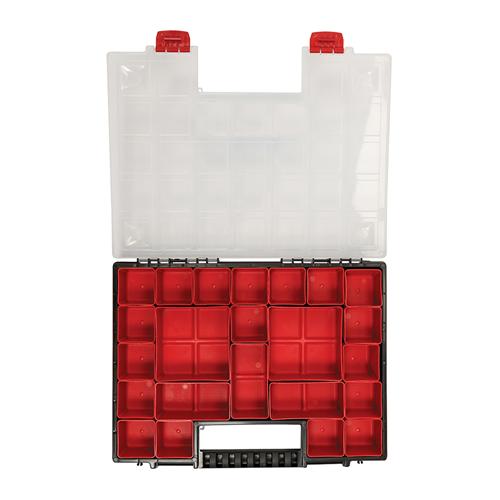 Silverline 21 Compartment Organiser 383765 | Transparent lid for easy identification of contents. | toolforce.ie