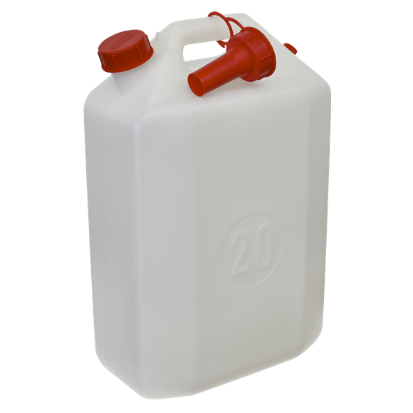 Water Container 20L with Spout | Plastic water container with screw cap and inner sealing plug. | toolforce.ie