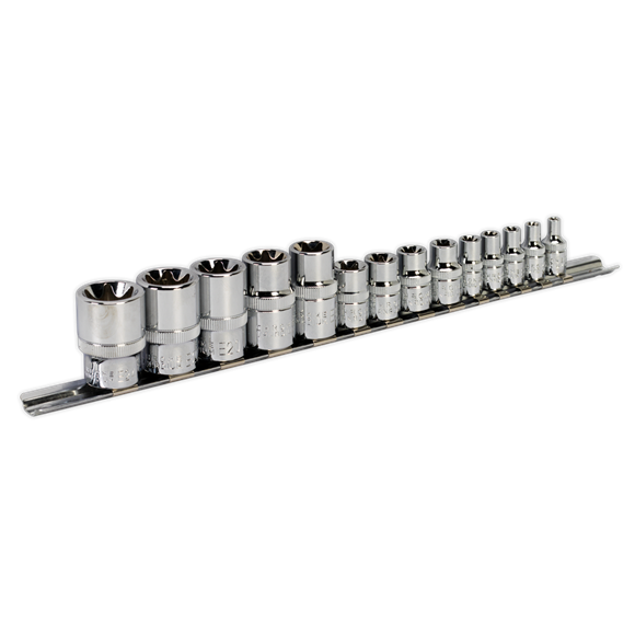 TRX-Star* Socket Set 14pc 1/4", 3/8" & 1/2"Sq Drive E4-E24 | Drop-forged Chrome Vanadium steel sockets. | toolforce.ie