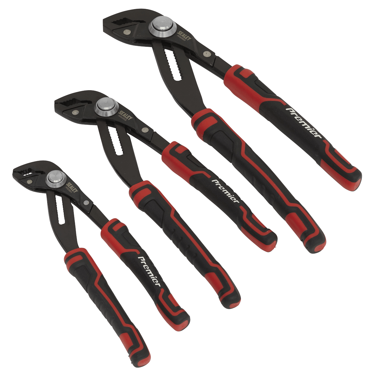 Water Pump Pliers Set 3pc Quick Release | Manufactured from hardened and tempered drop-forged Chrome Vanadium steel. | toolforce.ie